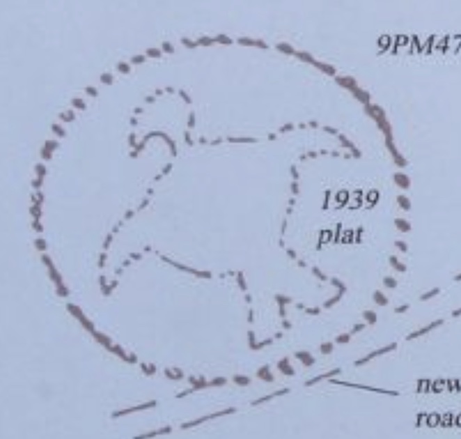 A 1939 plat drawing of the Rock Hawk Effigy's bird outline